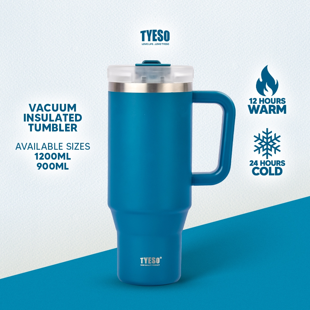 Tyeso Vacuum Insulated Tumbler with Handle and Straw 900ml/1200ml Stainless  Steel Mug Water Bottle