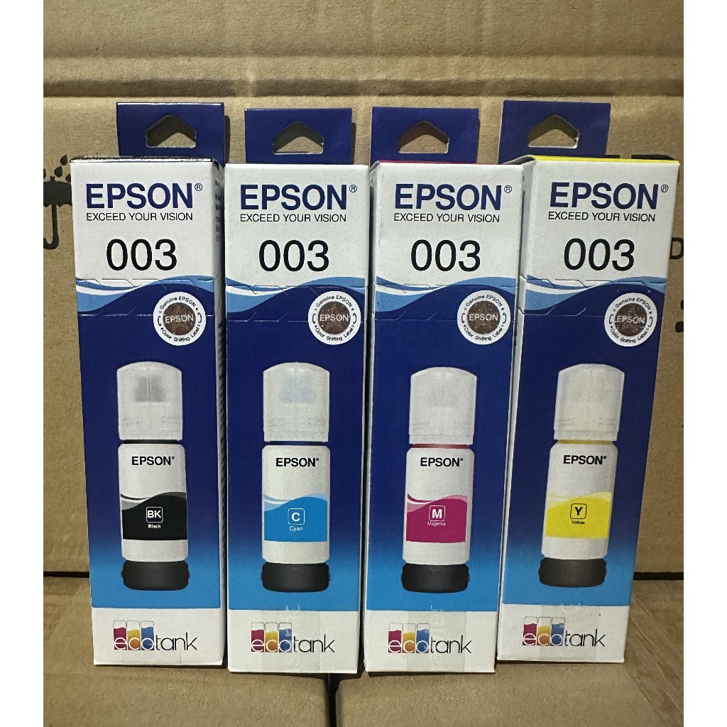 Genuine Epson 003 Inks Black Cyan Magenta Yellow Ink Original L1110 ...