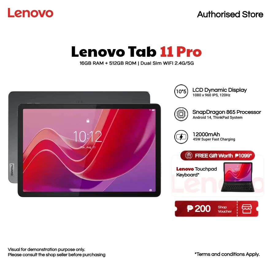 𝗟𝗲𝗻𝗼𝘃𝗼 Tad Pro 11 5G | 10.5” Android Tablet 16GB RAM + 512GB ROM WiFi + LTE | Best for Study & Work