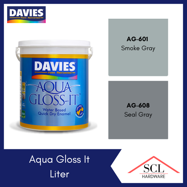DAVIES Aqua Gloss It GRAY 1 Liter Smoke Gray / Seal Gray | Shopee ...