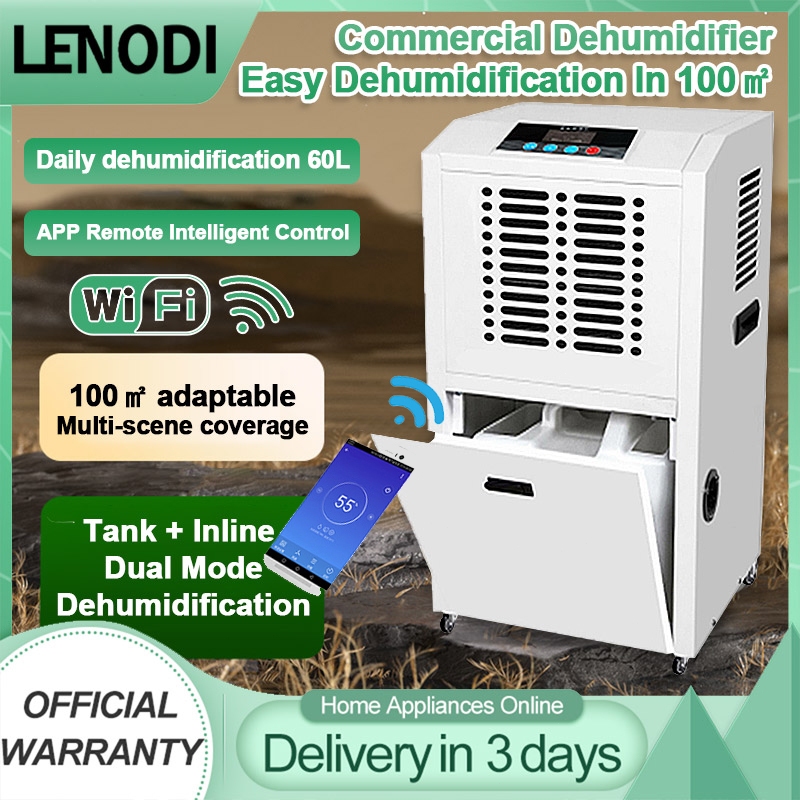lenodi Commercial dehumidifier , 100-150㎡, 700W, touch+APP, 220V US ...