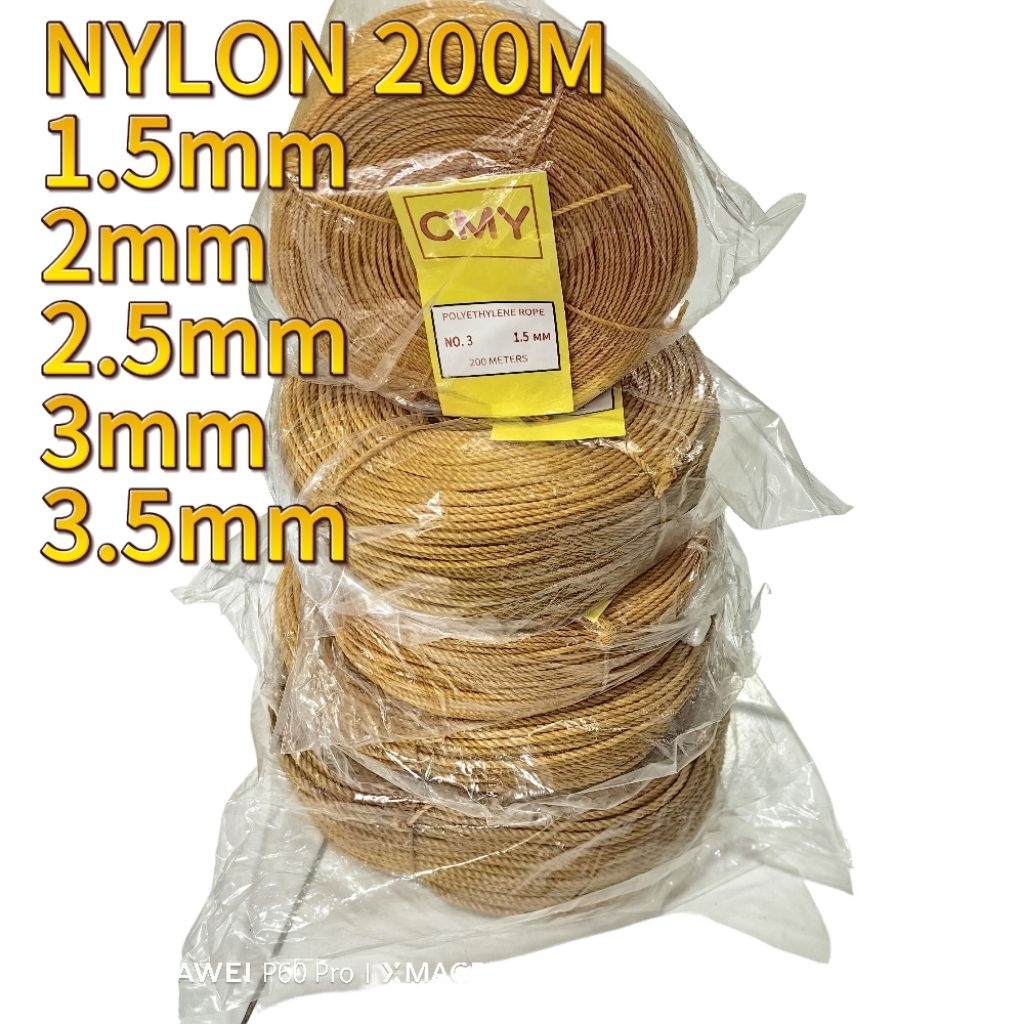 NYLON ROPE Polyethylene Rope chamber pamo shar 1 1/2mm,2mm,2 1/2mm,3mm ...