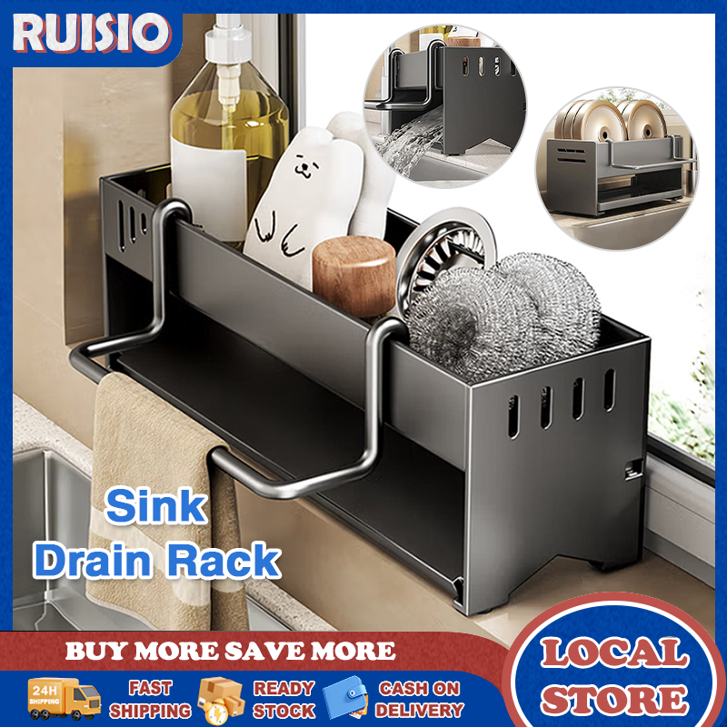 Sink Drain Rack Stainless Steel Sink Organizer Drying Rack Storage ...