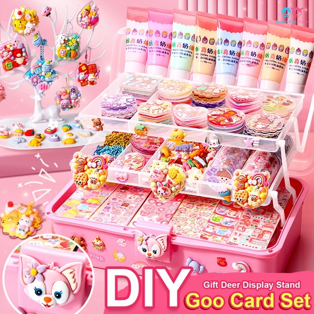 Guka Keychain Making Set Kids Toys DIY Cream Glue Cartoon Sticker Kits ...