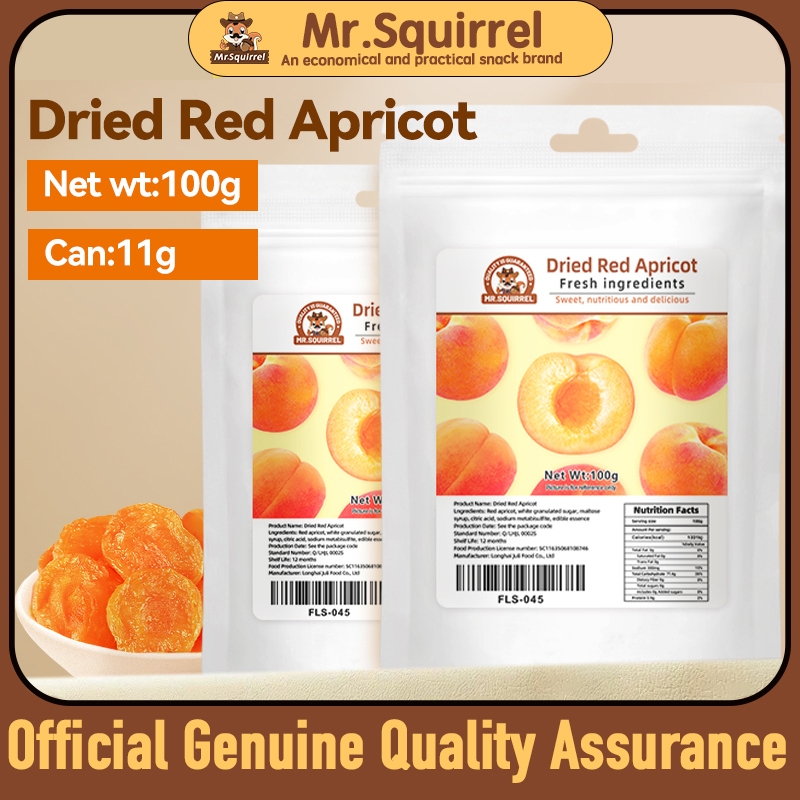 Mr.Squirrel Healthy Snacks Dried Apricots 100g Healthy Dried Fruit Red ...