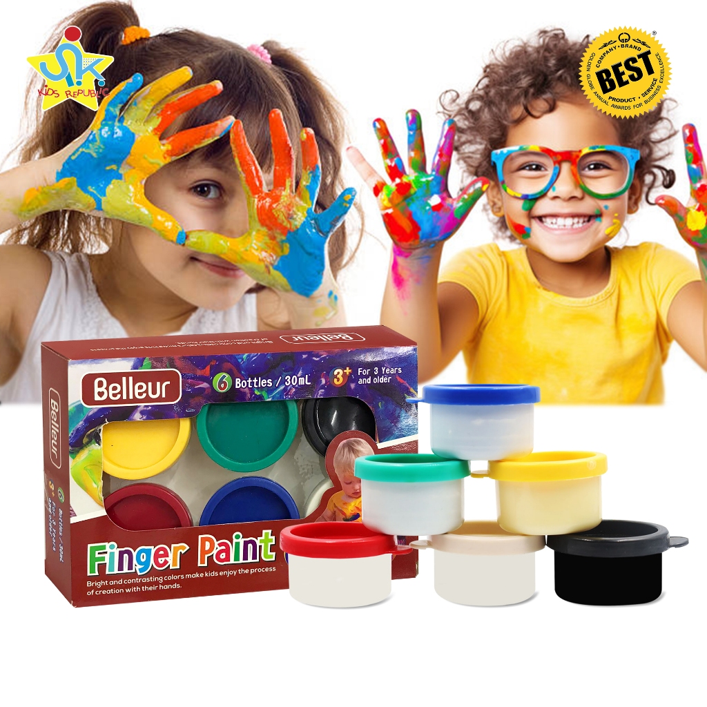 SK Kids Fun And Safe Finger Painting Kit 35ml Acrylic Washable Pigment ...