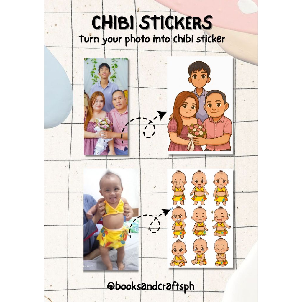 PERSONALIZED/CUSTOMIZE CHIBI STICKERS PRINTING | Shopee Philippines