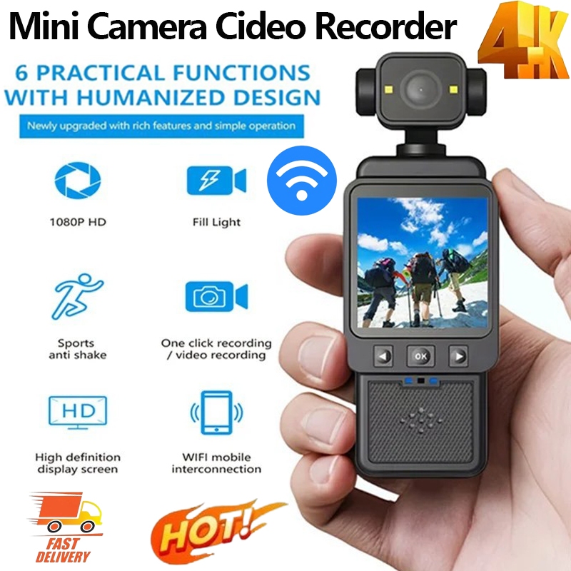 1080P WiFi Wearable Action Camera 360° Rotating Handheld Video Recorder ...