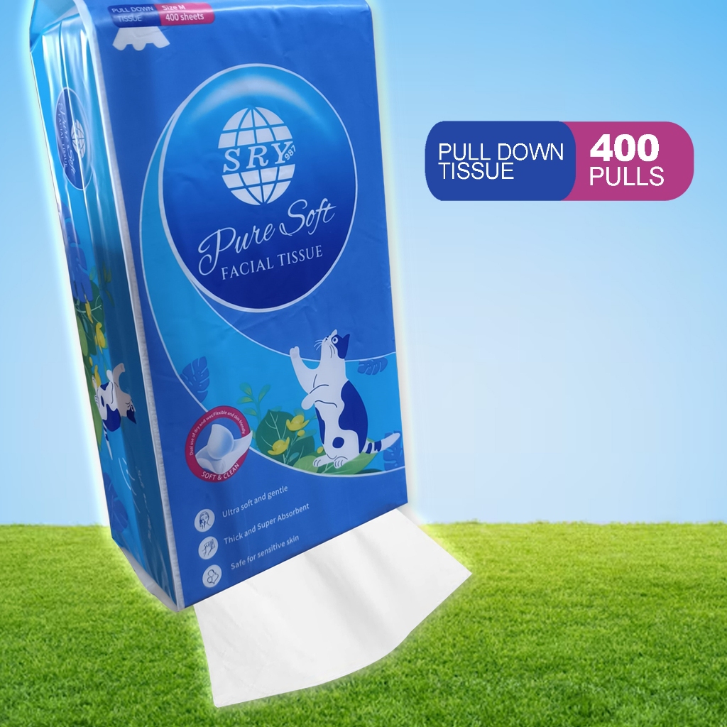 SRY 400 Sheets Pure Soft Pull Down Tissue (SRY-010) | Shopee Philippines