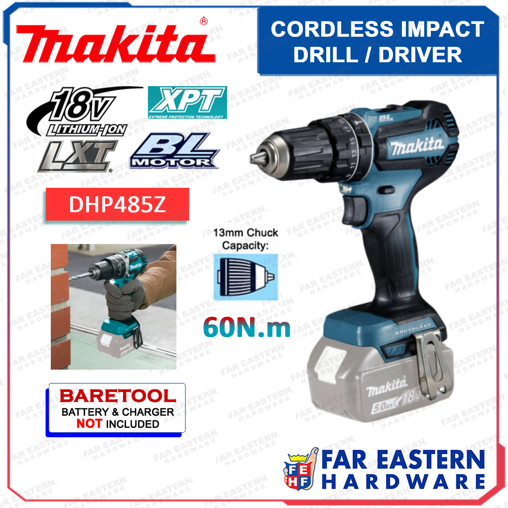 MAKITA DHP485Z Cordless Brushless Impact Hammer Drill / Driver 13mm 18V