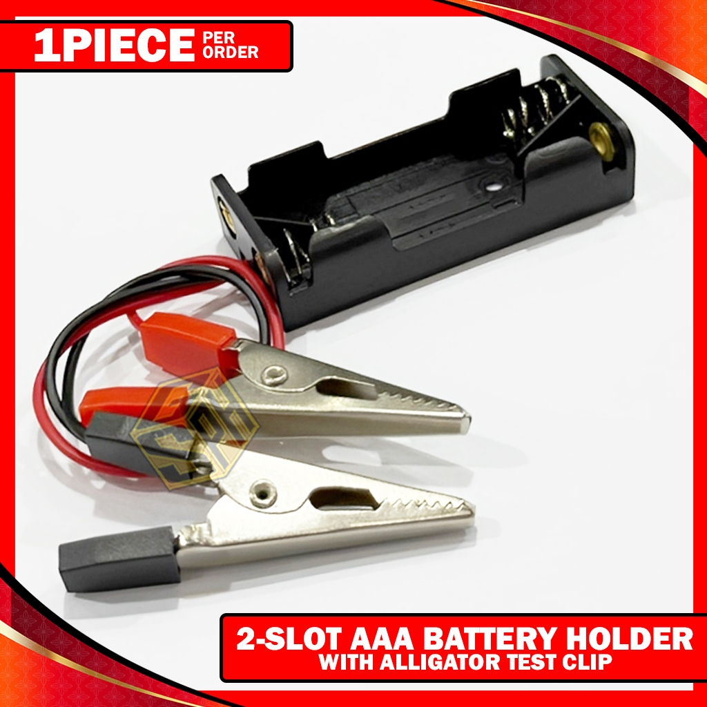 Battery Holder AAA 2 Slots With Alligator Clip Heavy Duty | Shopee ...