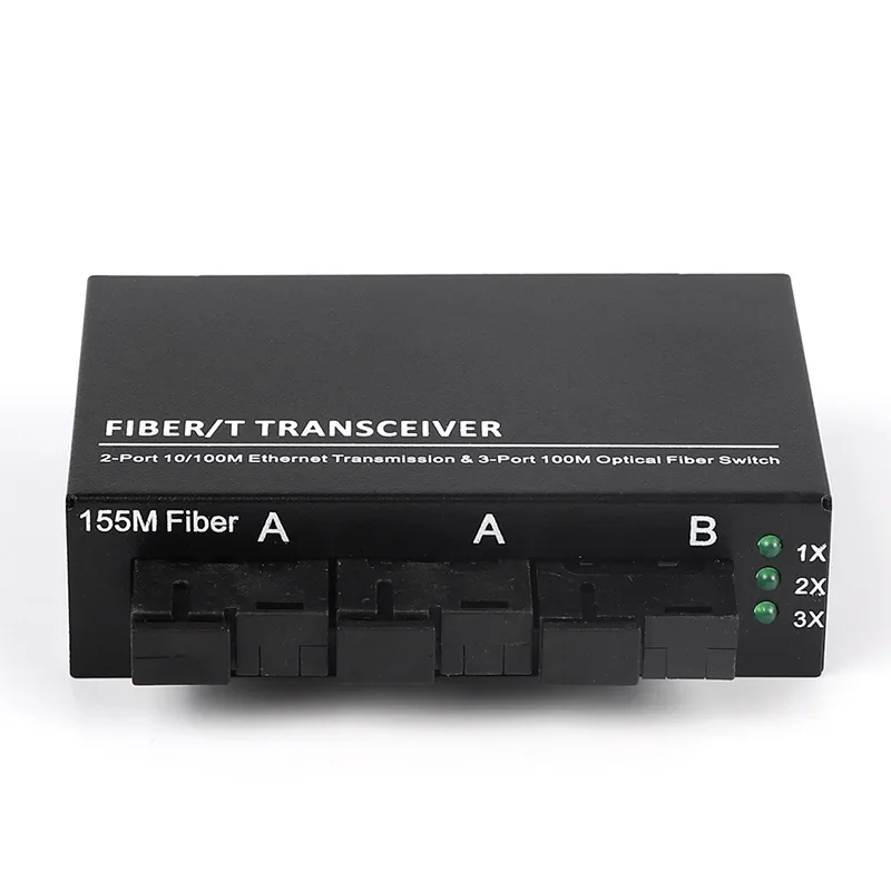 100Mbps 3 Optical 2 Electrical Single-mode Fiber Transceiver Switch ...