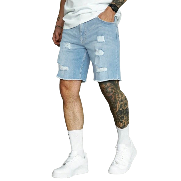 jorts for men shorts denim tattered ripped casual design loose straight ...