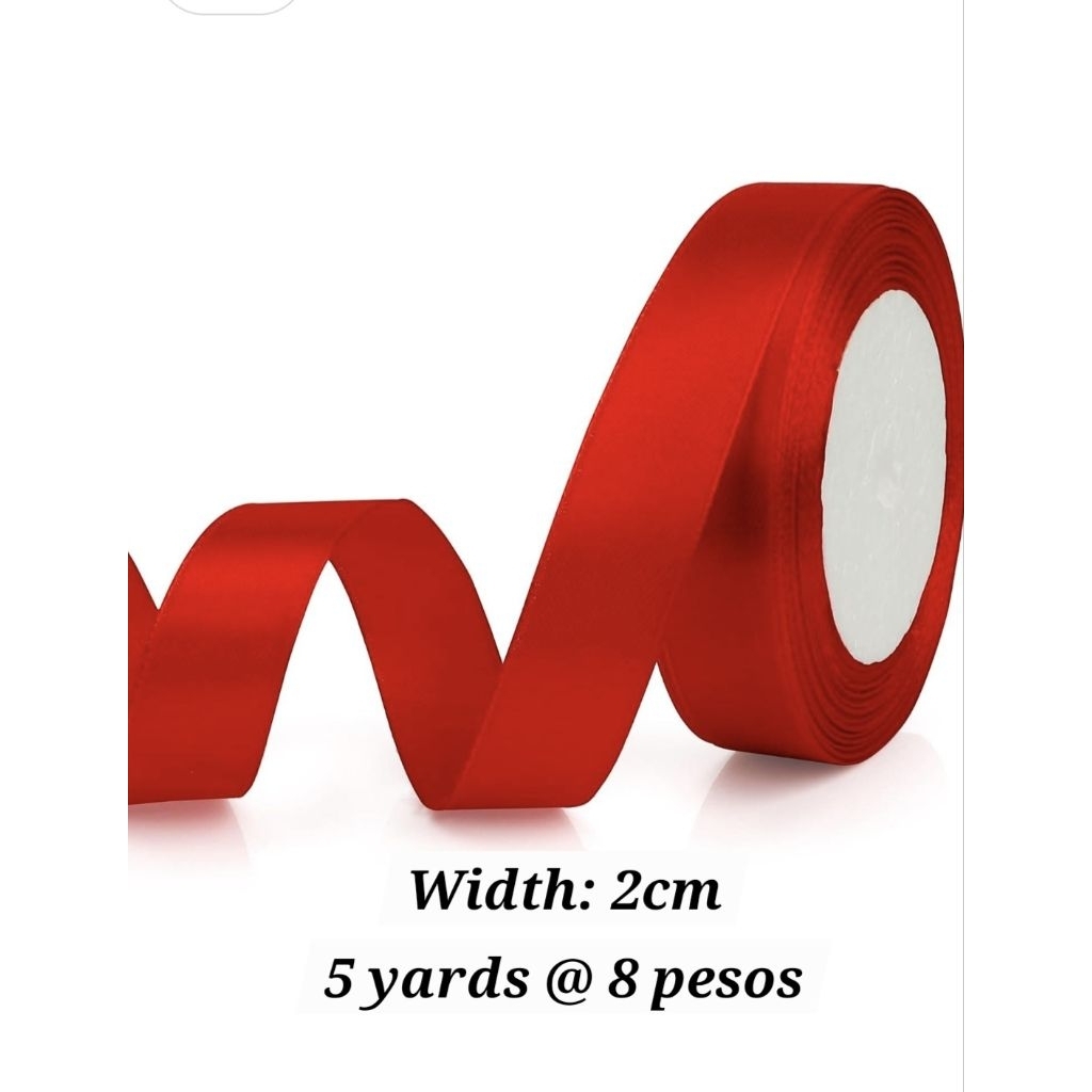 Red Satin Ribbon 2cm, 5 yards for 8 pesos only | Shopee Philippines