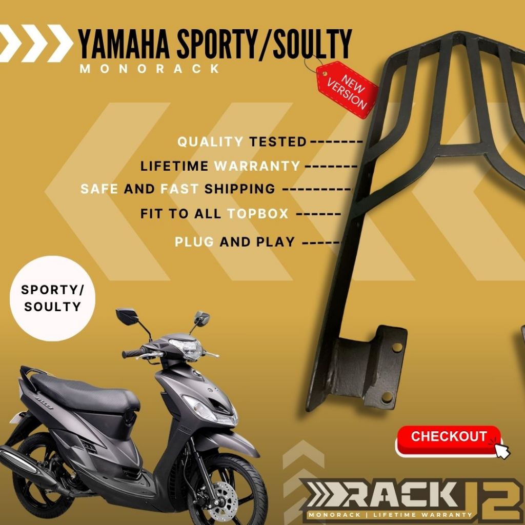 New Yamaha Mio Sporty/Soulty RackJ2 Monorack Bracket Heavy Duty ...
