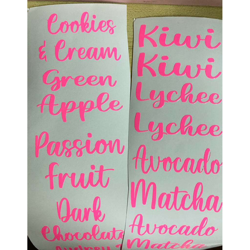 Flavor Decal Sticker Labels for Milk Tea & Coffee Shops | Shopee ...