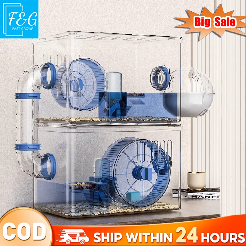 Image showcasing F&G Hamster Cage Hamster Nest with Transparent Walls Hamster ...