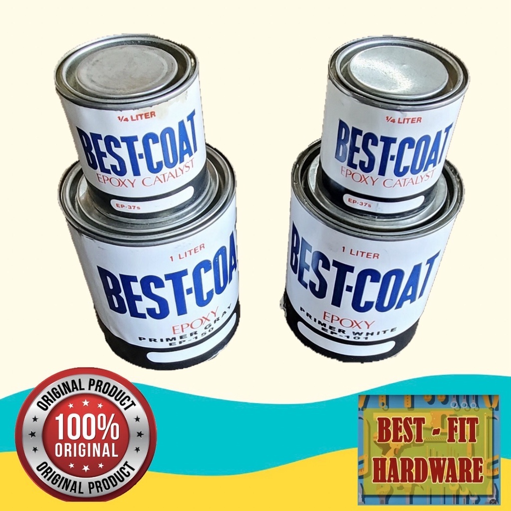 BEST COAT - EPOXY METAL PRIMER WITH CATALYST GRAY / WHITE - 1 LITER SET ...