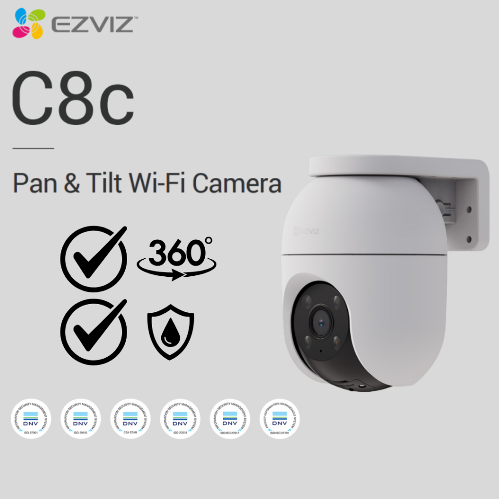 EZVIZ C8c 4MP/5MP Pan & Tilt Wi-Fi Camera Outdoor Protection Made ...