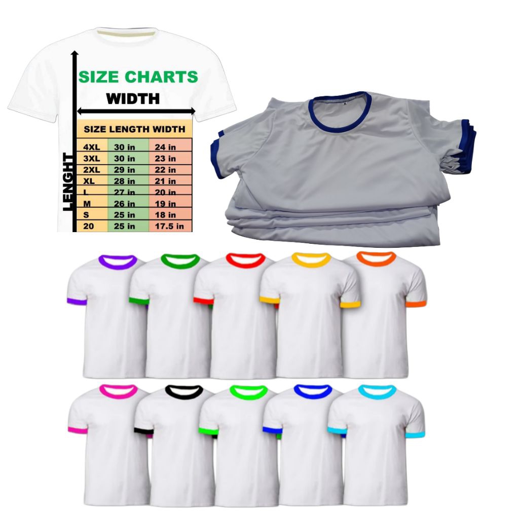 ADULT RINGER SHIRTS ASSORTED COLORS | Shopee Philippines