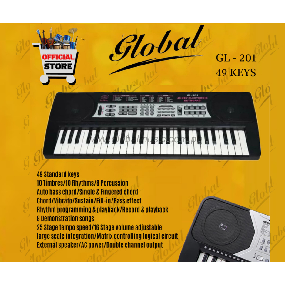 GLOBAL KEYBOARD 49 KEYS GL 201 BEST FOR GIFTING TO MOTIVATE LOVE FOR ...