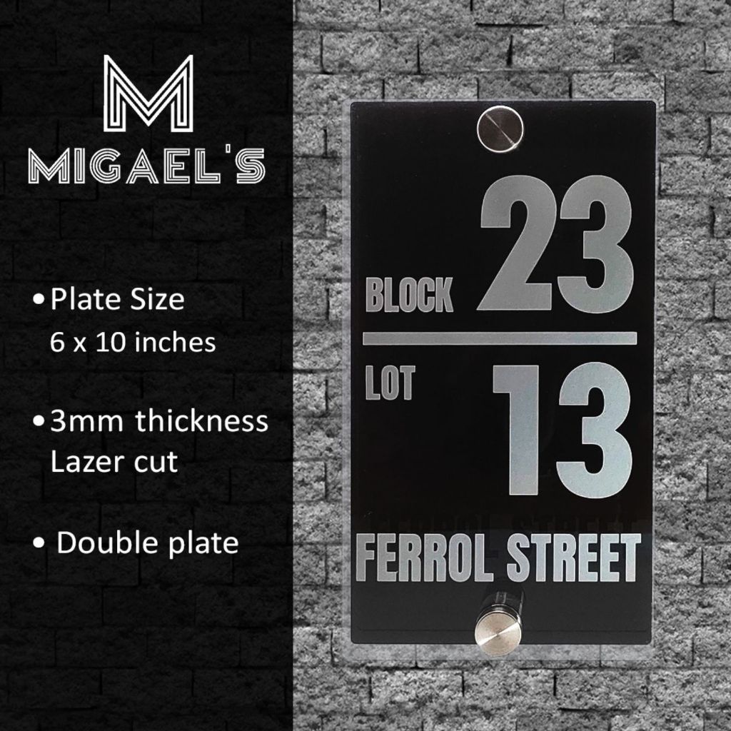 HOUSE NUMBER PLATE PERSONALIZED ACRYLIC ADDRESS SIGNAGE | Shopee ...