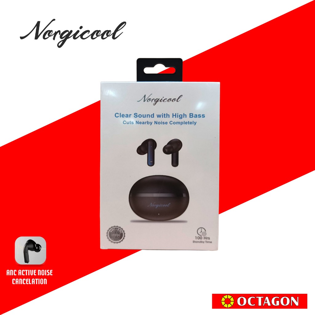 NORGICOOL N2900 TWS EARPHONE ANC+ENC BLACK/WHITE | Shopee Philippines