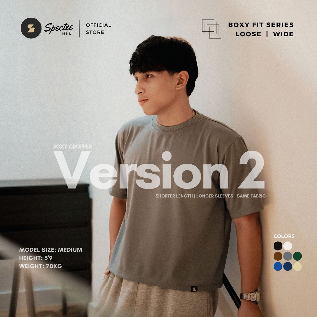 SpecteeMNL PLAIN Boxy Cropped Shirt | VERSION 2 | Unisex Tshirt for Men ...
