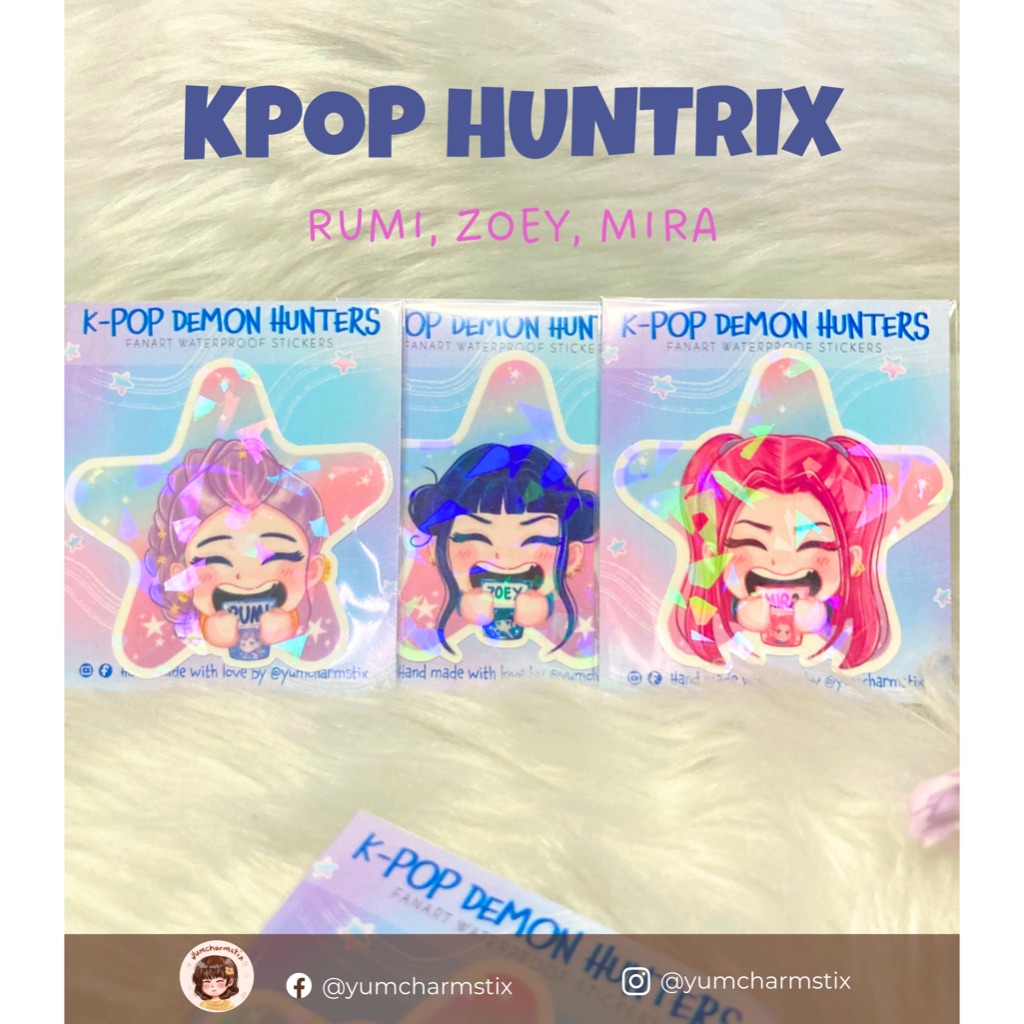KPOP Demon Hunters Sticker | Huntrix Waterproof Sticker | Mira, Rumi ...