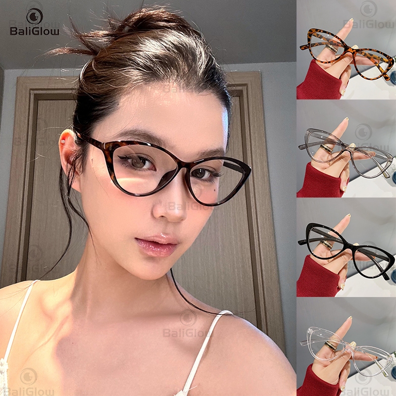 High Definition Cat Eye Blue Light Glasses Large Frame Trendy Retro ...