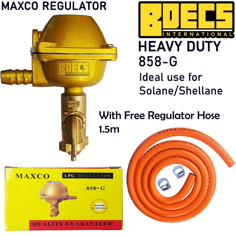 MAXCO LPG 858G Regulator for Solane & Shellane with free hose & Clamps ...