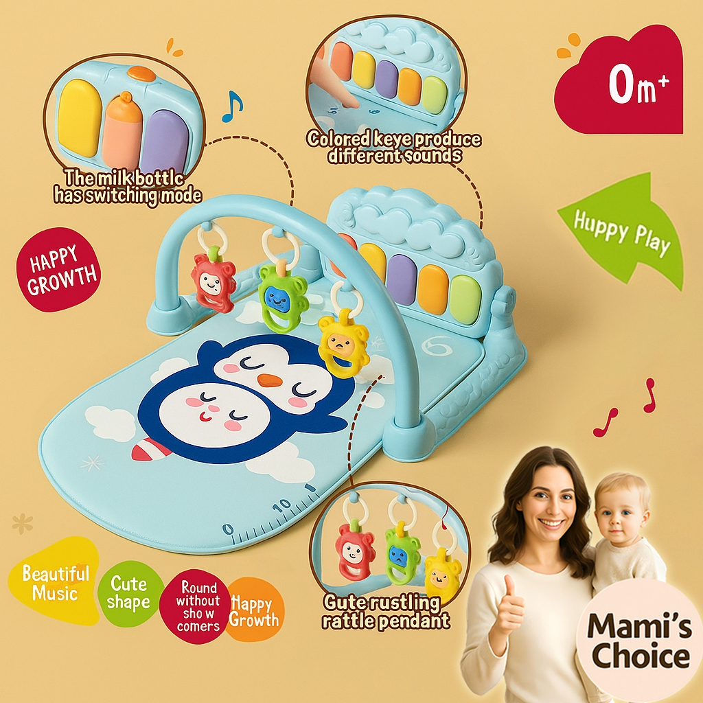 BDREAM Baby Music Rack Play Mat with Piano Keyboard Early Education Gym ...