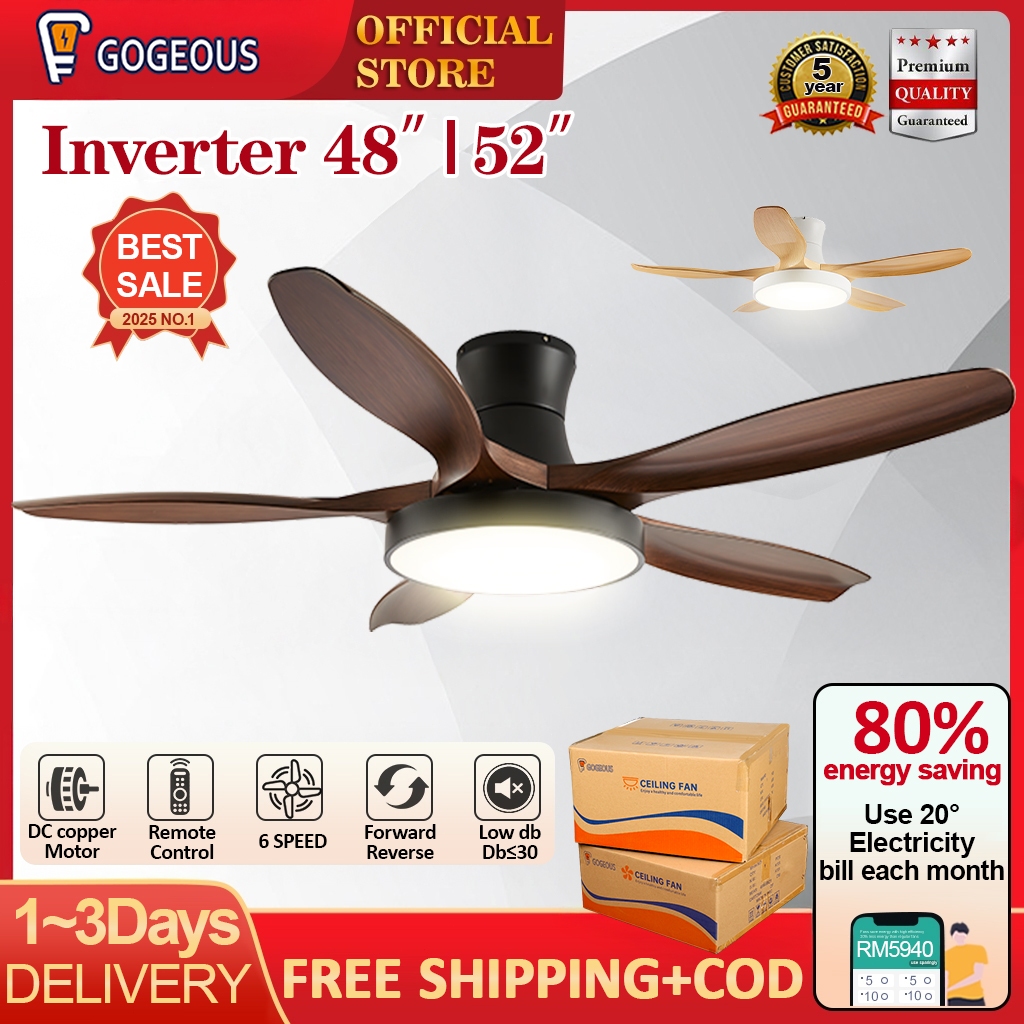 GOGEOUS Ceiling Fan with Light 46/56inch High Airflow Chandelier Fans ...