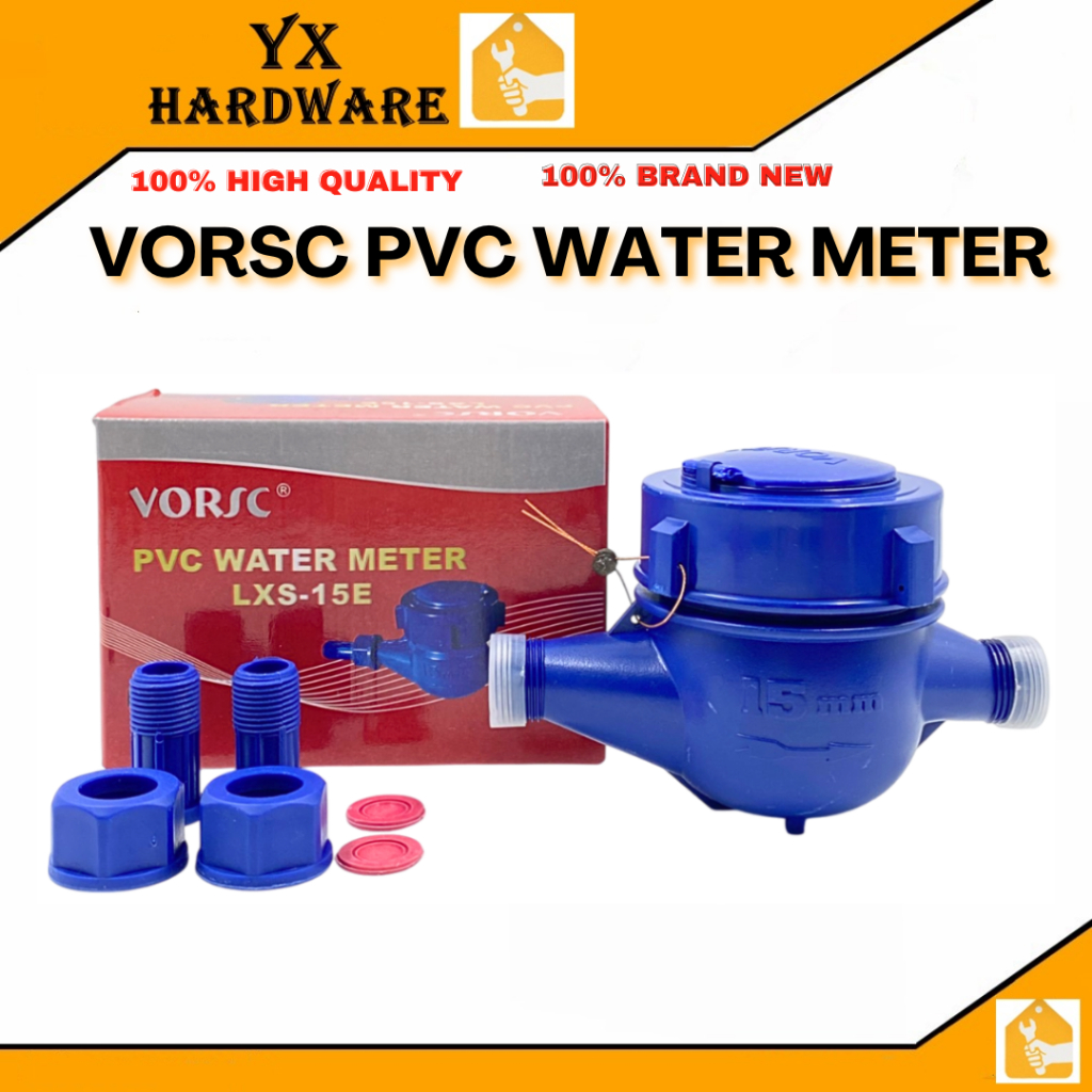 VORSC Heavy Duty Water Meter PVC Anti Magnetic 1/2 Household Water ...