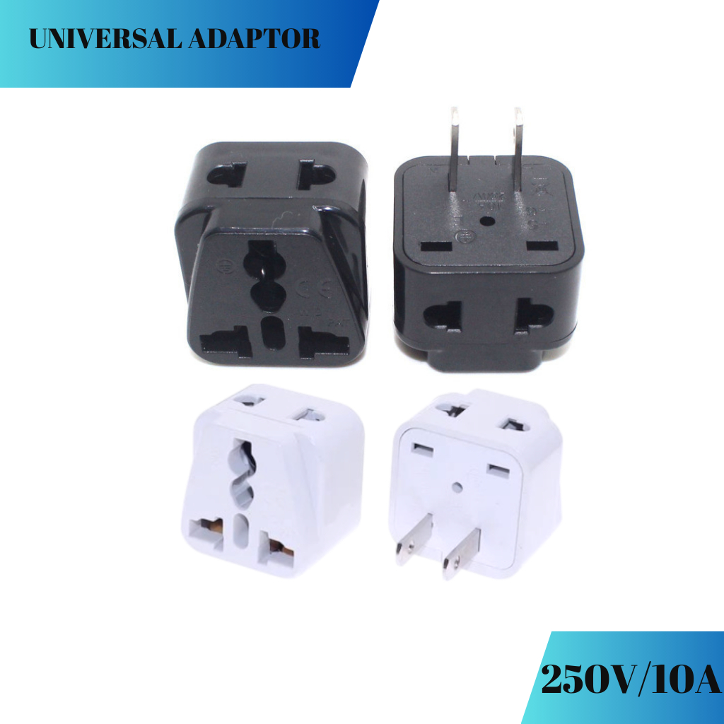 US 2 flat Pin Travel Adapter, AU UK EU to American Japan Philippines ...