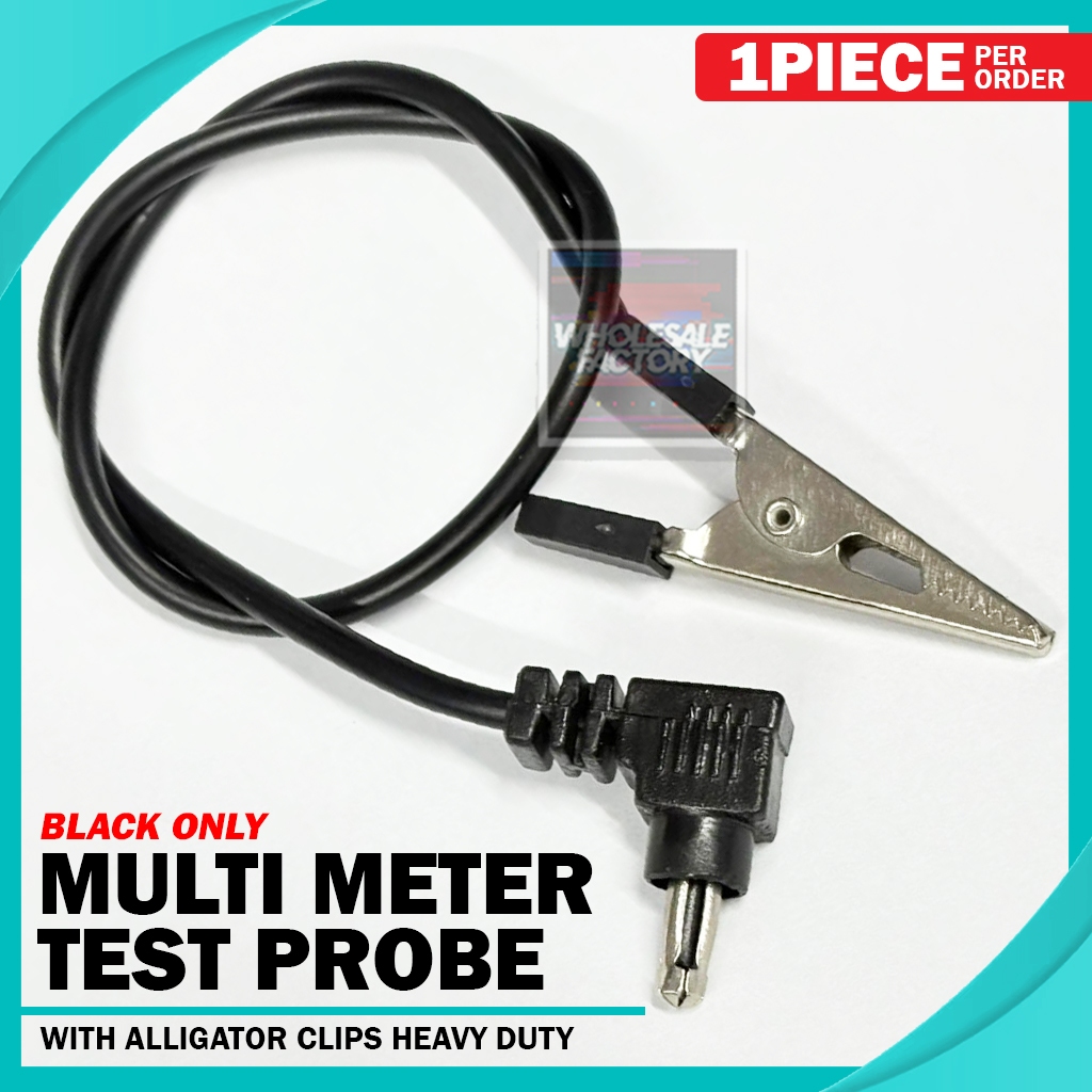 Multimeter Volt Testing Lead Tester BLACK Wire Cord With Alligator ...