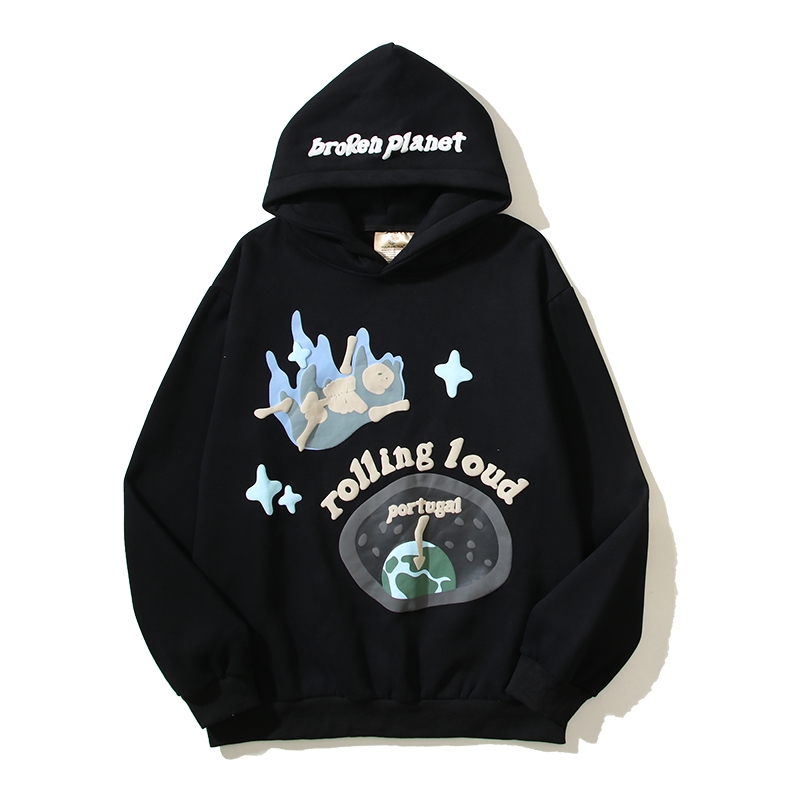 Broken Planet Hoodie Rolling Loud Puff Printed Pullover Hoodie for