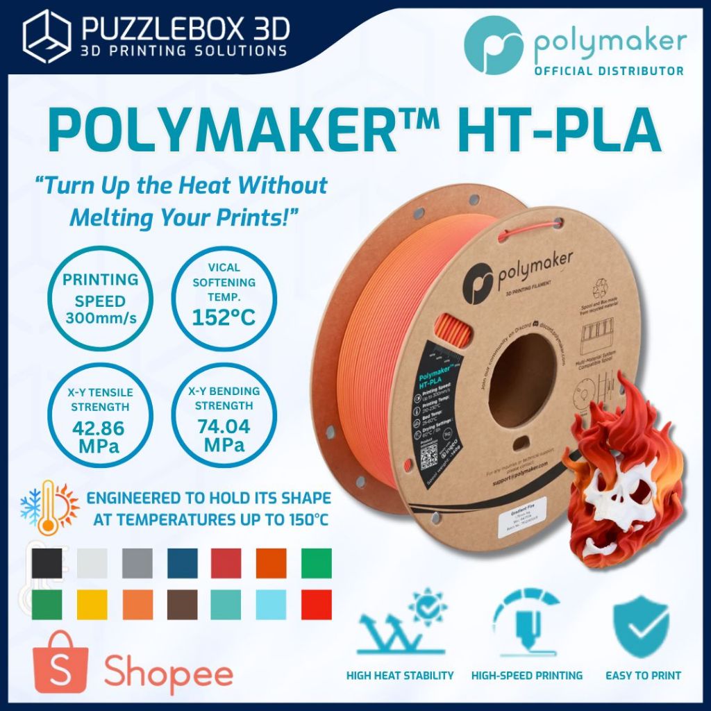Polymaker HT-PLA 3D Printing Filament Heat Resist High Strength & High ...