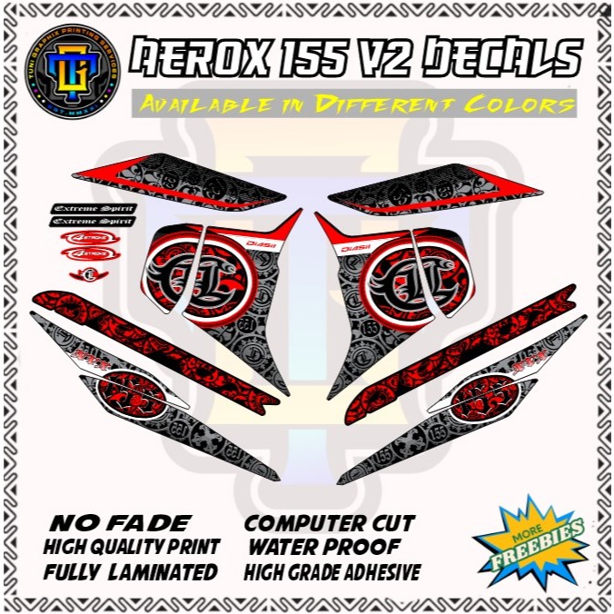 YAMAHA AEROX 155 V2 NVX EXTREME SPIRIT DECALS - High Quality Print ...