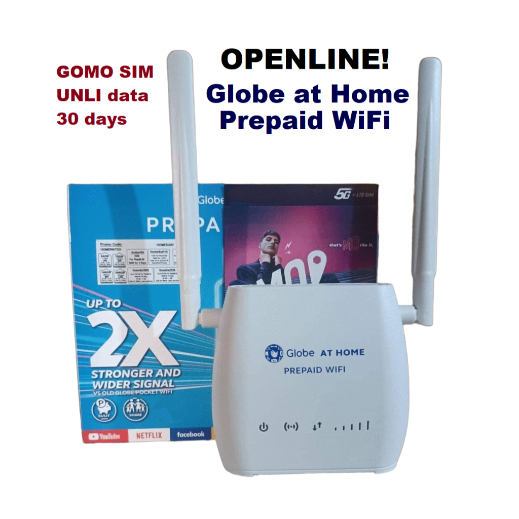 OPENLINE! Globe At Home WiFi with GOMO SIM UNLI Data 30 days (ZLT S10G ...