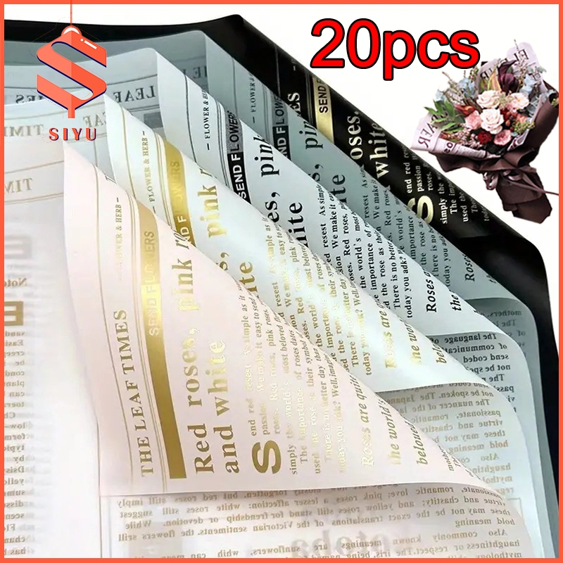 20pcs丨Bouquet Wrapper Paper English Decorate Gift Paper Waterproof ...