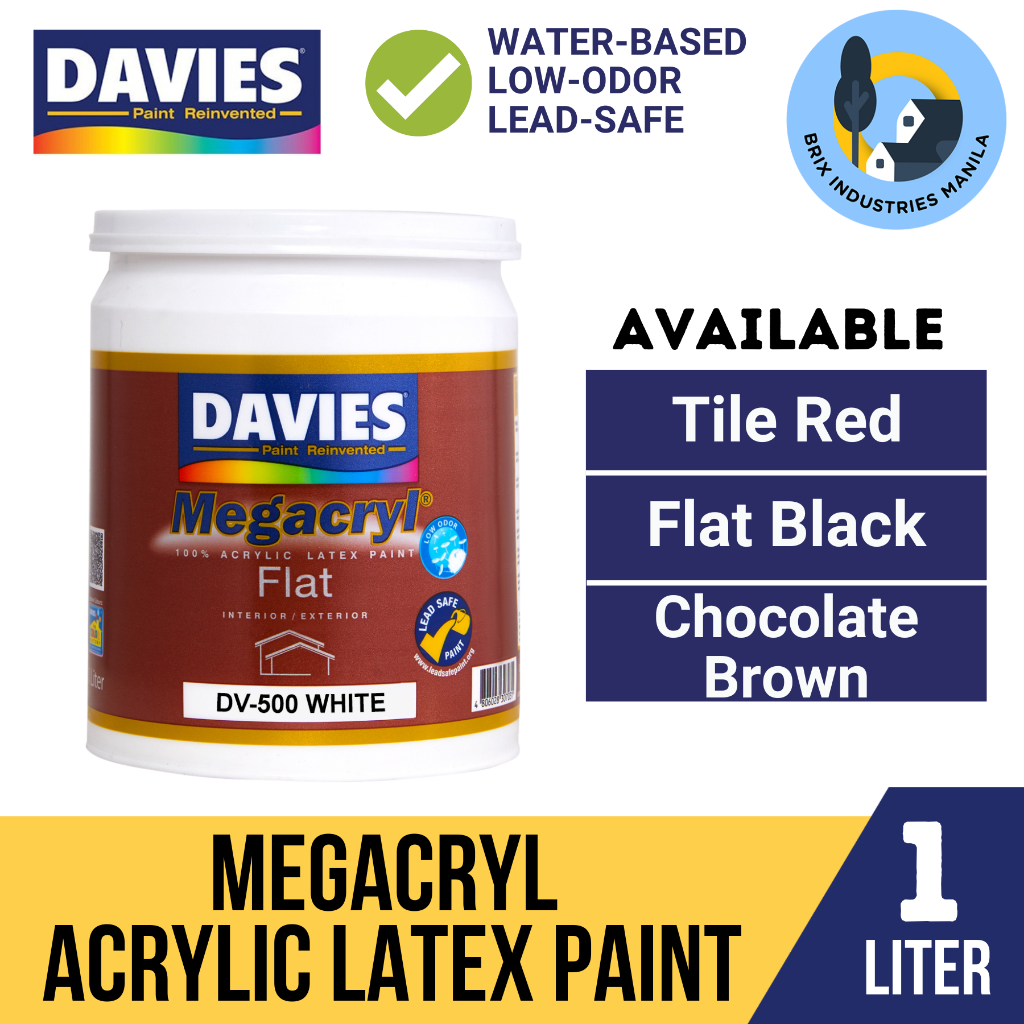 Davies Megacryl Flat Tile Red, Chocolate Brown, Flat Black 1 Liter and ...