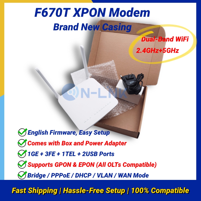 Dual Band F670T ONU/ONT XPON GPON EPON | New Casing | 5GHz WiFi ...