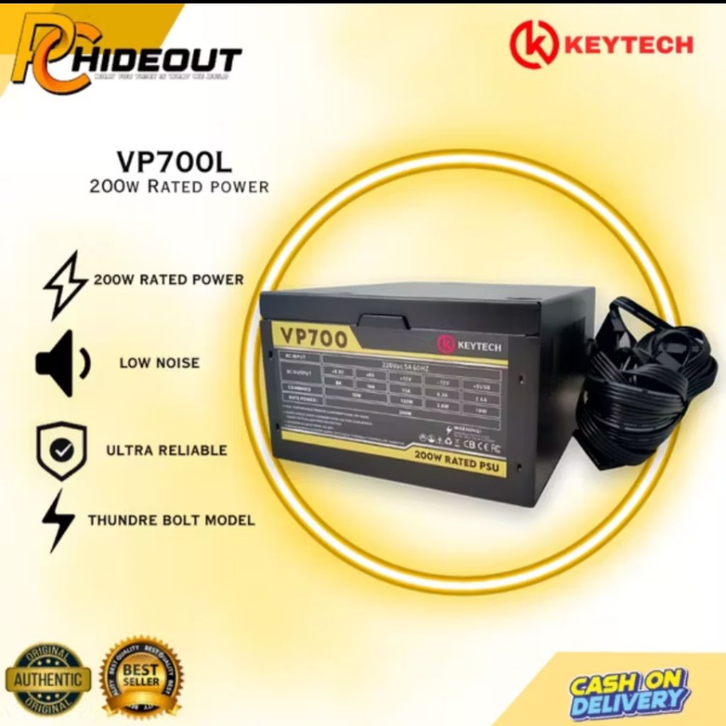 KEYTECH VP700L POWER SUPPLY - semi rated long wires 700w | Shopee ...