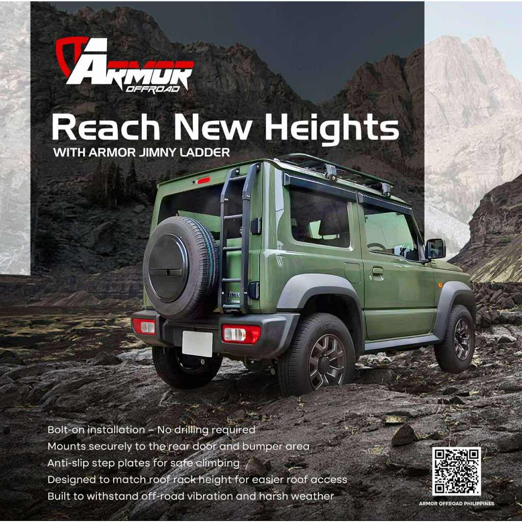 ARMOR Jimny Rear Ladder for Suzuki Jimny | Heavy Duty Ladder for Easy ...