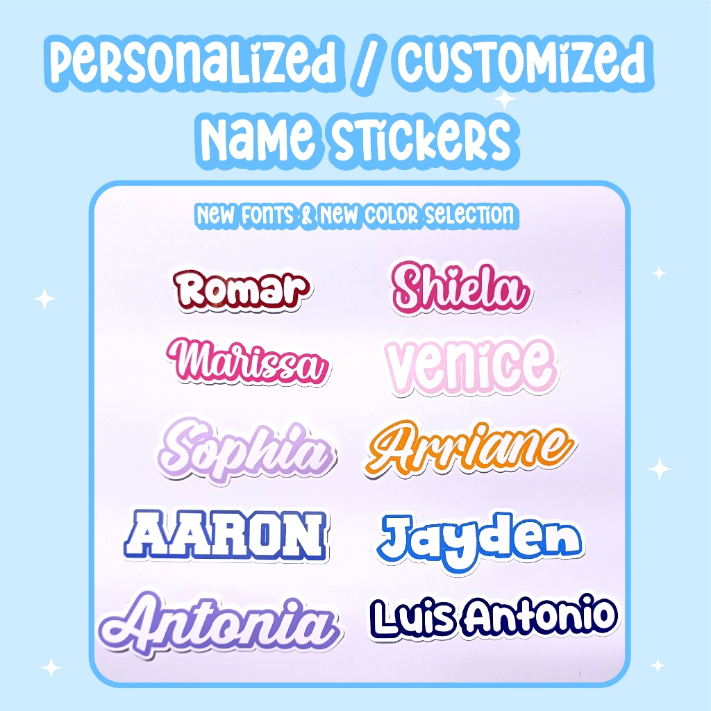 Personalized Name Vinyl Stickers I Customized Name Vinyl Stickers I ...