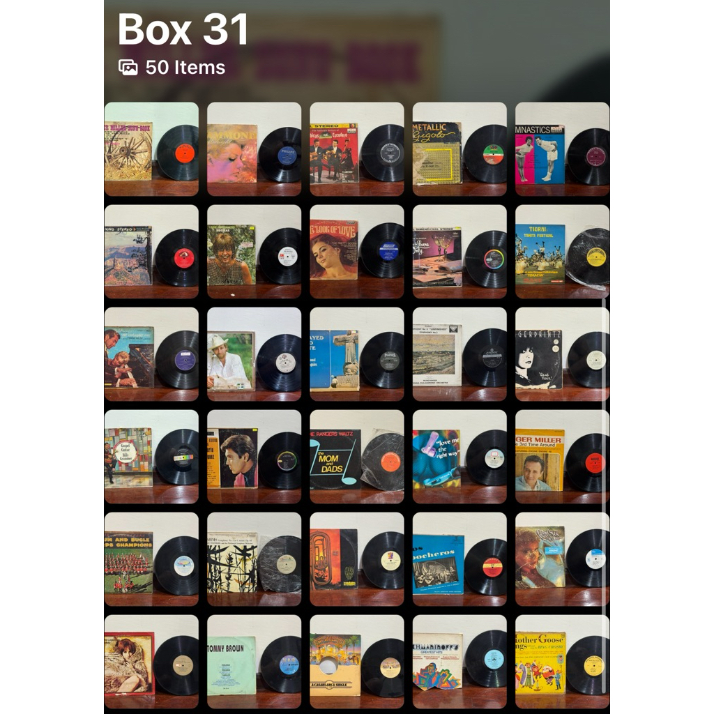 Vintage Long Playing (LP) Vinyl Records Box 31(B) Various Artists ...