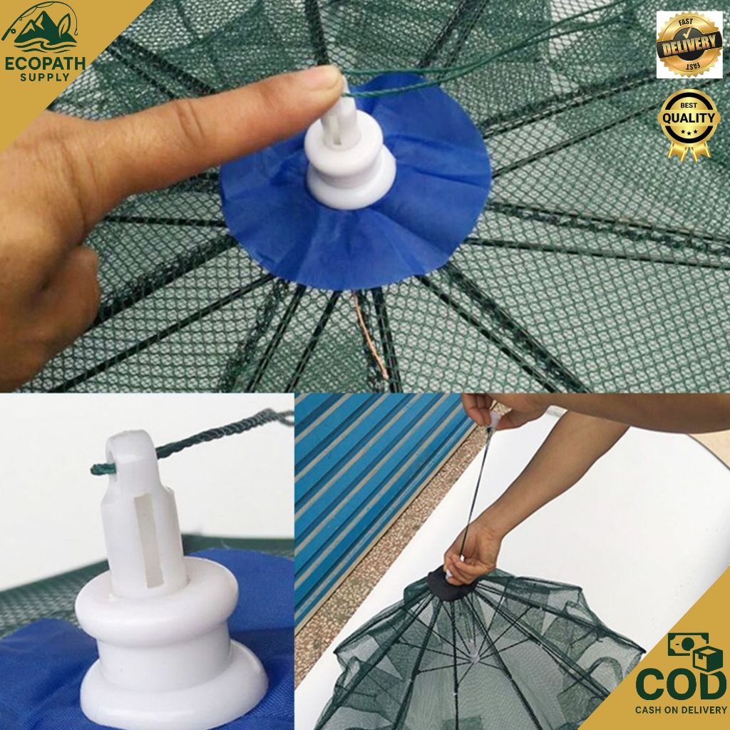 Folding Umbrella fish Net Shrimp Cage, Crab, Fish Trap Cast Fish Net ...