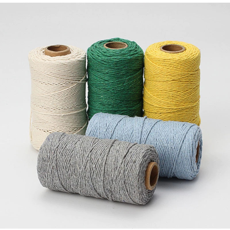 3mm 100M Macrame Cord Cotton Rope String Crafts DIY Colored Thread Cord ...