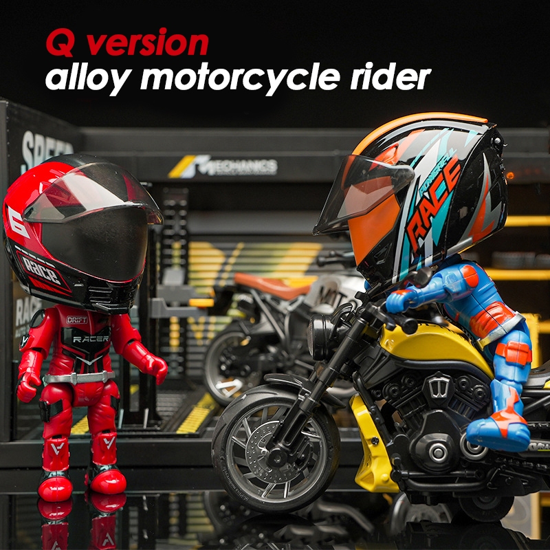Simulated Motorcycle Rider Doll Deformation Helmet Action Figure ...
